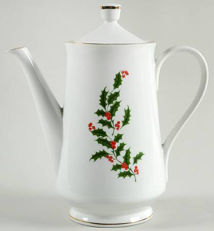 Christmas Holly (Porcelain) Coffee Pot & Lid