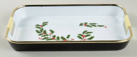 Christmas Holly (Porcelain) Metal Serving Tray
