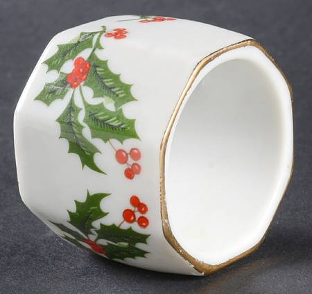 Christmas Holly (Porcelain) Napkin Ring
