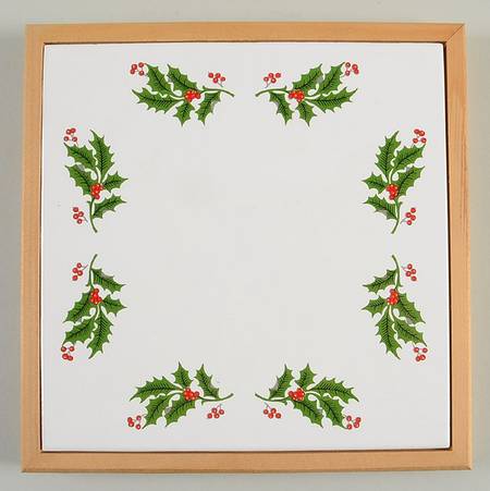 Christmas Holly (Porcelain) Trivet
