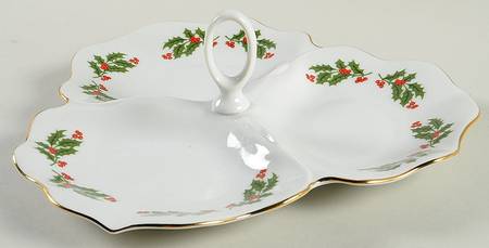 Christmas Holly (Porcelain) 3-Part Relish