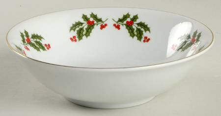 Christmas Holly (Porcelain) Coupe Cereal Bowl