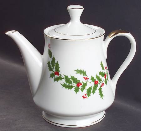 Christmas Holly (Porcelain) Teapot & Lid