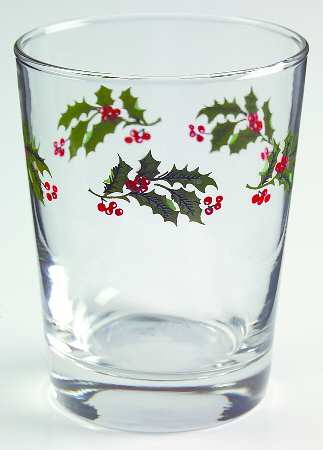 Christmas Holly (Porcelain) 14 Oz Glassware Double Old Fashioned