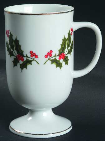 Christmas Holly (Porcelain) Footed Mug