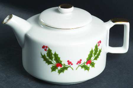 Christmas Holly (Porcelain) Mini Teapot & Lid