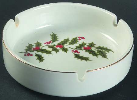 Christmas Holly (Porcelain) Small Ashtray