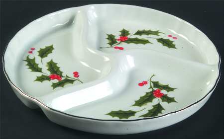 Christmas Holly (Porcelain) 3-Part Relish