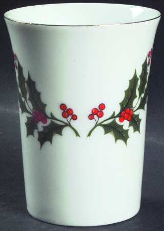 Christmas Holly (Porcelain) China Bathroom Tumbler by All the Trimmings