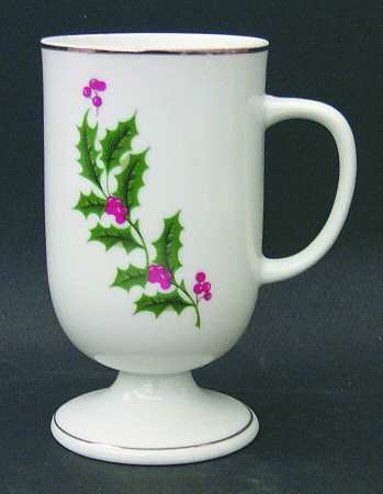 Christmas Holly (Porcelain) Footed Mug