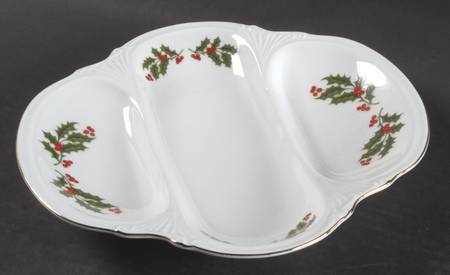 Christmas Holly (Porcelain) 3-Part Relish