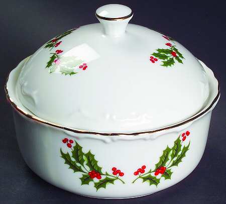 Christmas Holly (Porcelain) Candy Box & Lid