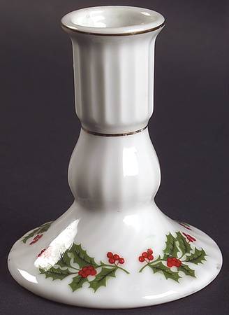 Christmas Holly (Porcelain) 3" Candlestick