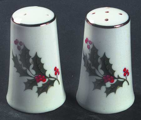 Christmas Holly (Porcelain) Salt & Pepper Set by All the Trimmings