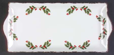 Christmas Holly (Porcelain) Large Sandwich Tray