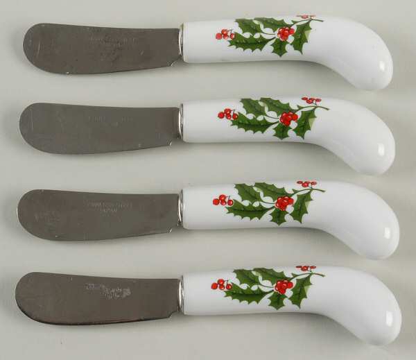 Christmas Holly (Porcelain) Individual Canape Knife - Set of 4