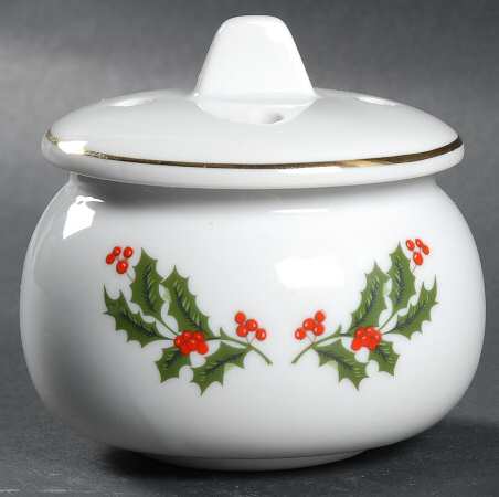 Christmas Holly (Porcelain) Potpourri & Lid with Stand