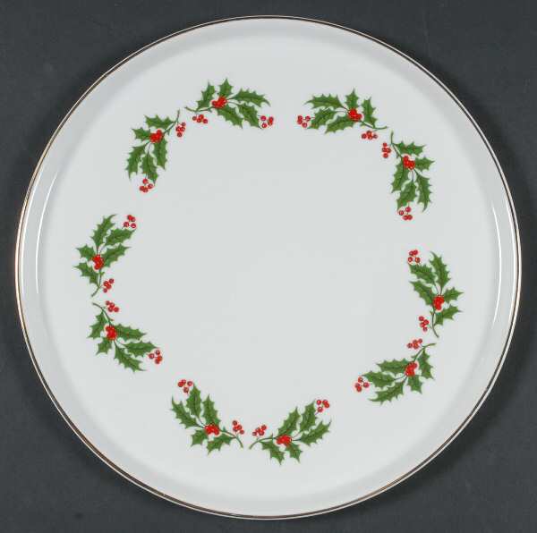 Christmas Holly (Porcelain) Cake Plate