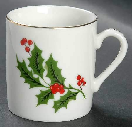 Christmas Holly (Porcelain) Flat Demitasse Cup
