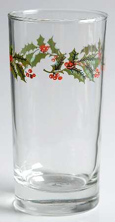 Christmas Holly (Porcelain) 8 Oz Glassware Tumbler by All the Trimmings