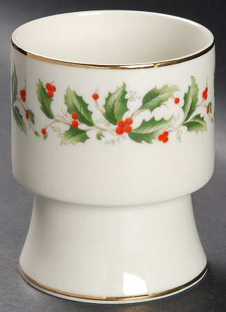 Christmas Holly (Porcelain) 4" Pillar Candleholder