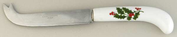 Christmas Holly (Porcelain) Cheese Knife with Stainless Blade