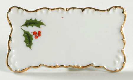 Christmas Holly (Porcelain) Small Placard/Place Card Holder