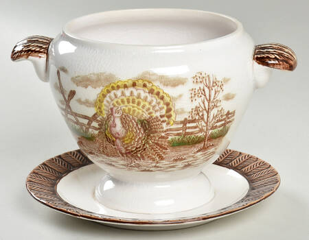 King Tom Sauce Boat with Attached Underplate No Lid