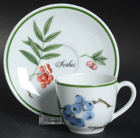 Elysian Gardens Flat Demitasse Cup & Saucer Set