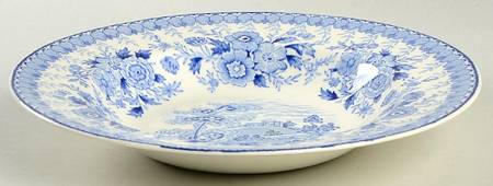 Woodland Blue Large Rim Soup Bowl