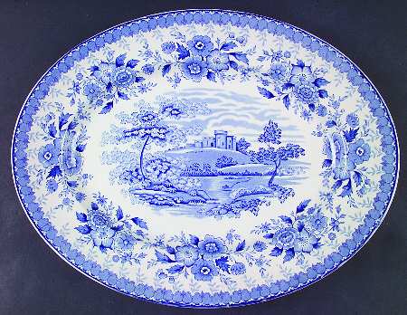 Woodland Blue 14" Oval Serving Platter