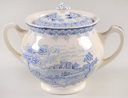 Woodland Blue Sugar Bowl & Lid
