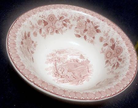 Woodland Pink 9" Round Vegetable Bowl