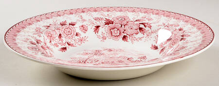 Woodland Pink Large Rim Soup Bowl