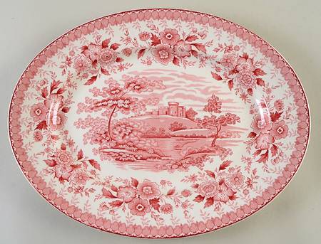 Woodland Pink 14" Oval Serving Platter