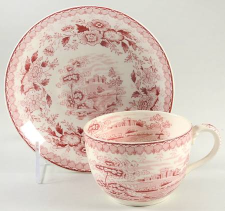Woodland Pink Flat Cup & Saucer Set