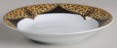 Cheetah  Large Rim Soup Bowl