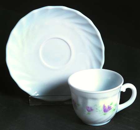 Floralies Flat Demitasse Cup & Saucer Set