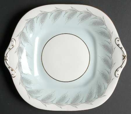 Blue Wheat Square Handled Cake Plate