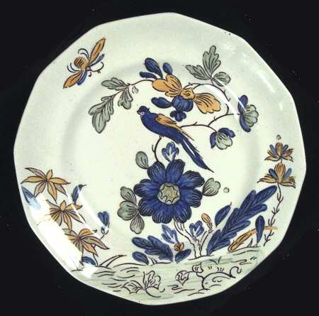 India Parrot Blue (Cream) Salad Plate