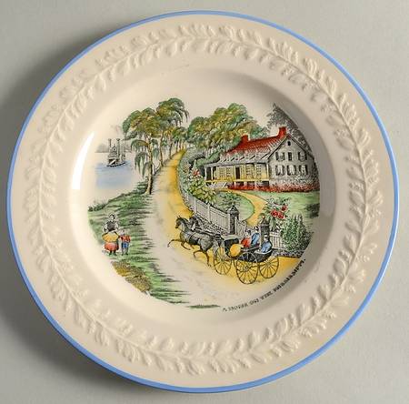 American Ways & Days (Blue Trim) Luncheon Plate
