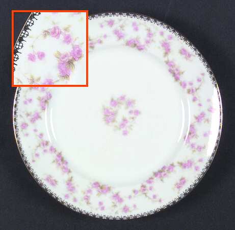 Bridal Rose (Smooth, Gold Edge) Salad Plate