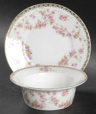 Bridal Rose (Smooth, Gold Edge) Ramekin & Saucer Set