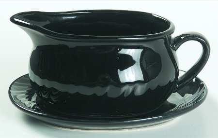 Black Gravy Boat & Underplate