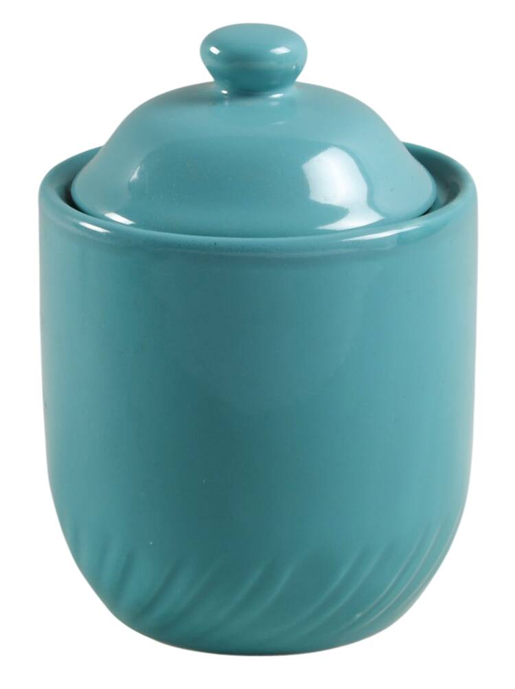 Teal Turquoise Tea Canister & Lid