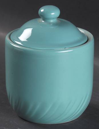 Teal Turquoise Sugar Bowl & Lid