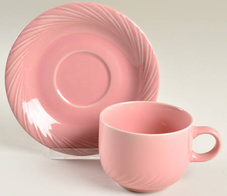 Pink Rose Flat Cup & Saucer Set
