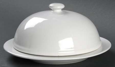 White Round Covered Butter