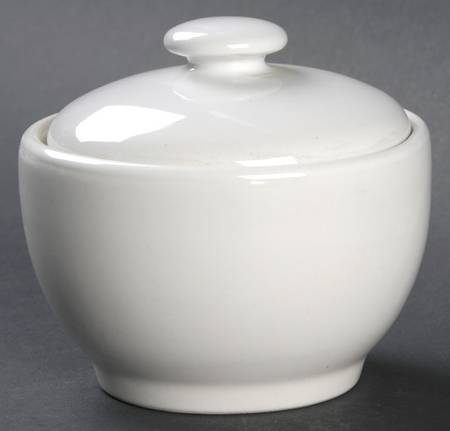 White Sugar Bowl & Lid