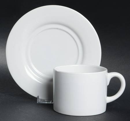 White Flat Cup & Saucer Set